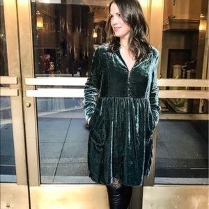 Holding horses Nantes velvet shirt dress